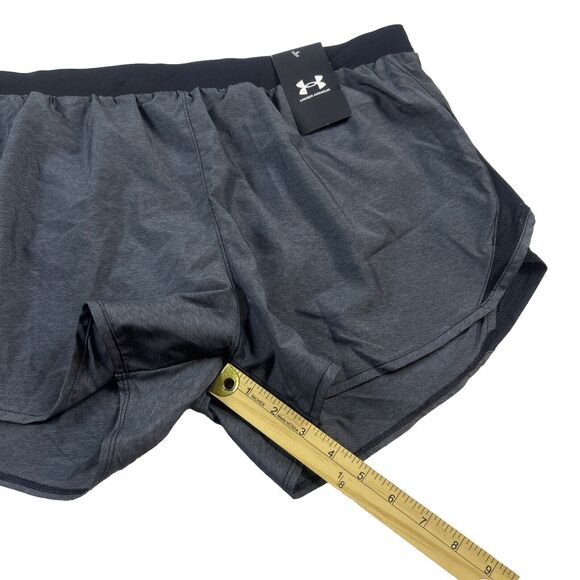 NWT Under Armour Women's Fly By 2.0 Running Shorts Black Gray Heather Size XL - Picture 4 of 10